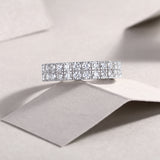 流苏新款S925纯银双排莫桑石戒子饰品时尚百搭男指