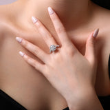 直供 S925银莫桑石戒指简约小众戒子女花朵款指环婚戒