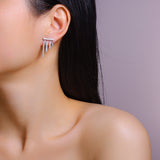 莫桑石气质女王不对称纯银流苏耳钉女小众独特设计时尚百搭耳坠