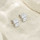 热流行款S925银D色莫桑石耳钉时尚百搭简约耳环女