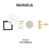 外S925银镀18K黄镶嵌莫桑石耳钉轻奢订制