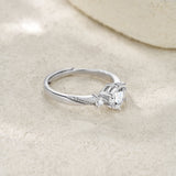 新款S925纯银莫桑石指环轻奢小众设计生日礼物戒指