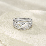 S925纯银莫桑石无限爱戒指女小众设计感轻奢时尚指环婚戒