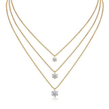 新潮流18K金色莫桑石吊坠叠戴项链s925纯银莫桑石項链吊坠