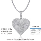 S925纯银镶嵌莫桑嘻哈吊坠个性搞怪大号夸张可穿网球链项坠