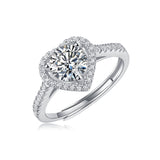 莫桑石六爪轻奢开口戒指纯银时尚