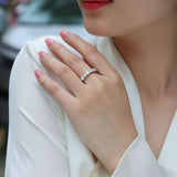 S925银戒指男士超闪莫桑石排戒莫桑婚戒叠戴戒