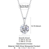 经典简约2爪拉D色莫桑石项链吊坠s925纯银吊坠锁骨链女士简约项链