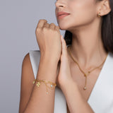 轻奢小众精致手链流苏金色纯银D色莫桑石菜花链条