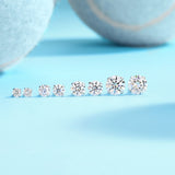 轻奢爆闪耳饰莫桑石耳钉长款纯银耳骨钉耳环耳钉