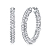 冷淡风气质小众圆圈耳扣双排莫桑石耳环饰品简约百搭耳饰女