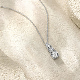 新款不规则三生石吊坠几何圆形莫桑石镶嵌个性淑女锁骨链