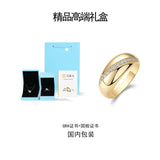 亚纯银精工戒子电镀18k金色莫桑石戒指女