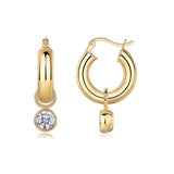 广州S925银1克拉莫桑石耳钉耳圈饰品极简