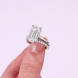 S925纯银D色莫桑石电镀18k白金闭口戒指叠戴婚戒套戒