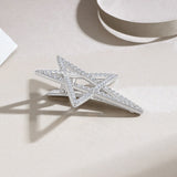 新款莫桑石轻奢刘海夹边夹满镶莫桑S925纯银发卡发饰