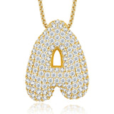 26个字母莫桑石项链925纯银夸张18K金链英文吊坠吊坠