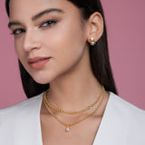 新潮流18K金色莫桑石吊坠叠戴项链s925纯银莫桑石項链吊坠