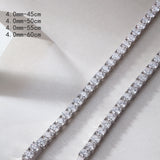 925纯银项链嘻哈夸张多尺寸莫桑石项链网球链