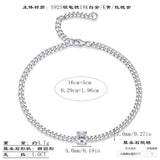 正品纯银镶莫桑首饰设计送女友方糖时尚手链女士