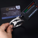 东南亚热销S925银镶D色莫桑石嘻哈蝴蝶手镯純銀莫桑石