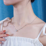 s925银莫桑石自然遐想吊坠项链时尚轻奢项链吊坠