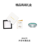 热销S925纯银祖母绿莫桑石戒指轻奢时尚设计感闭彩宝男女戒指