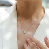 女士项链s925银八角马眼莫桑石吊坠时尚轻奢吊坠