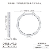 冷淡风气质小众圆圈耳扣双排莫桑石耳环饰品简约百搭耳饰女
