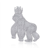 S925纯银镶嵌莫桑嘻哈吊坠个性搞怪大号夸张可穿网球链项坠