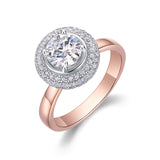 网红圆包造型戒指微镶D色莫桑石个性时尚饰婚戒