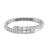 货源男女情侣款时尚银镶莫桑石手链 潮流百搭手镯