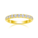 新款S925银叠戴女士戒指豪镶莫桑石时尚半圈戒指环