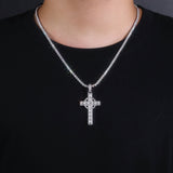 新款S925纯银莫桑石圣洁之光吊坠项链时尚项链饰品男