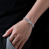 8mm热销 s925纯银嘻哈古巴男女手链嘻哈