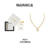 镀18k黄s925银简约时尚格吊坠项链