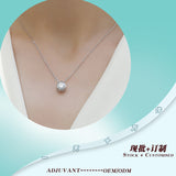 1克拉s925银莫桑石时尚简约吊坠项链泡泡项链