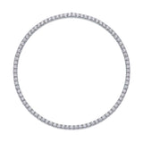 925纯银项链嘻哈夸张多尺寸莫桑石项链网球链