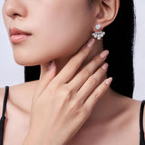 S925纯银耳饰简约气质百搭精致一式两戴耳钉女