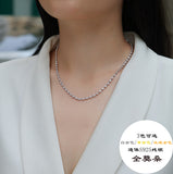 风s925银莫桑石纯银饰品项链小香风项链简约男女款