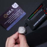 新款嘻哈HIPHOP指环S925纯银真空镀金莫桑镶嵌KUYA国王戒指