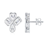 新款S925纯银几何形莫桑石耳钉小众轻奢气质耳饰品耳环女