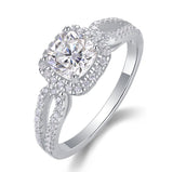 分销莫桑石戒指女轻奢925纯银镀18K金求婚订婚戒指