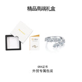 新款S925纯银流行几何形莫桑石排戒百搭风格婚戒女