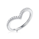 莫桑石六爪轻奢开口戒指纯银时尚