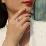 S925银莫桑石镀18k铂金女戒婚戒女戒