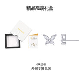新款甜美高级设计仙女风耳钉迷你蝴蝶耳洞耳饰品女银耳环