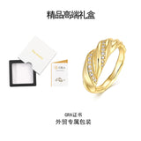 复古风防过敏扭绳设计个性新款时尚高档925银镶嵌莫桑石女戒