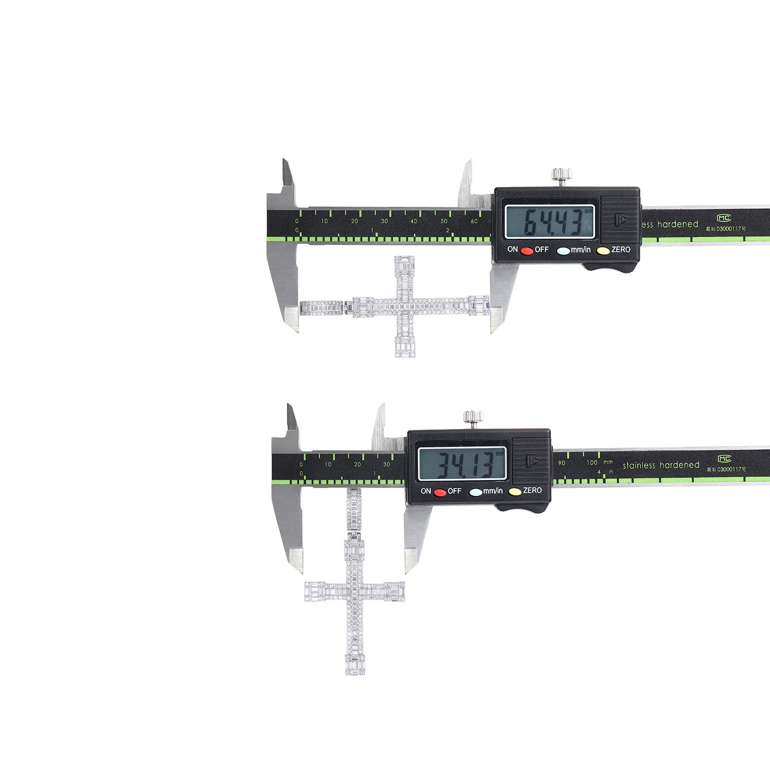 新款S925银莫桑石嘻哈十字架吊坠潮流时尚百搭项链男