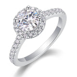 分销莫桑石戒指女轻奢925纯银镀18K金求婚订婚戒指